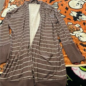 Striped Open Cardigan